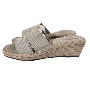 L Me Too Cayman Natural Ivory Slip On Wedge Sandals Womens Size 10 Espadrille